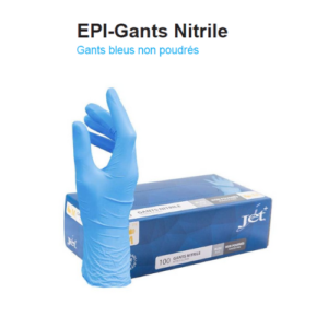 gant nitrile bleu non poudré